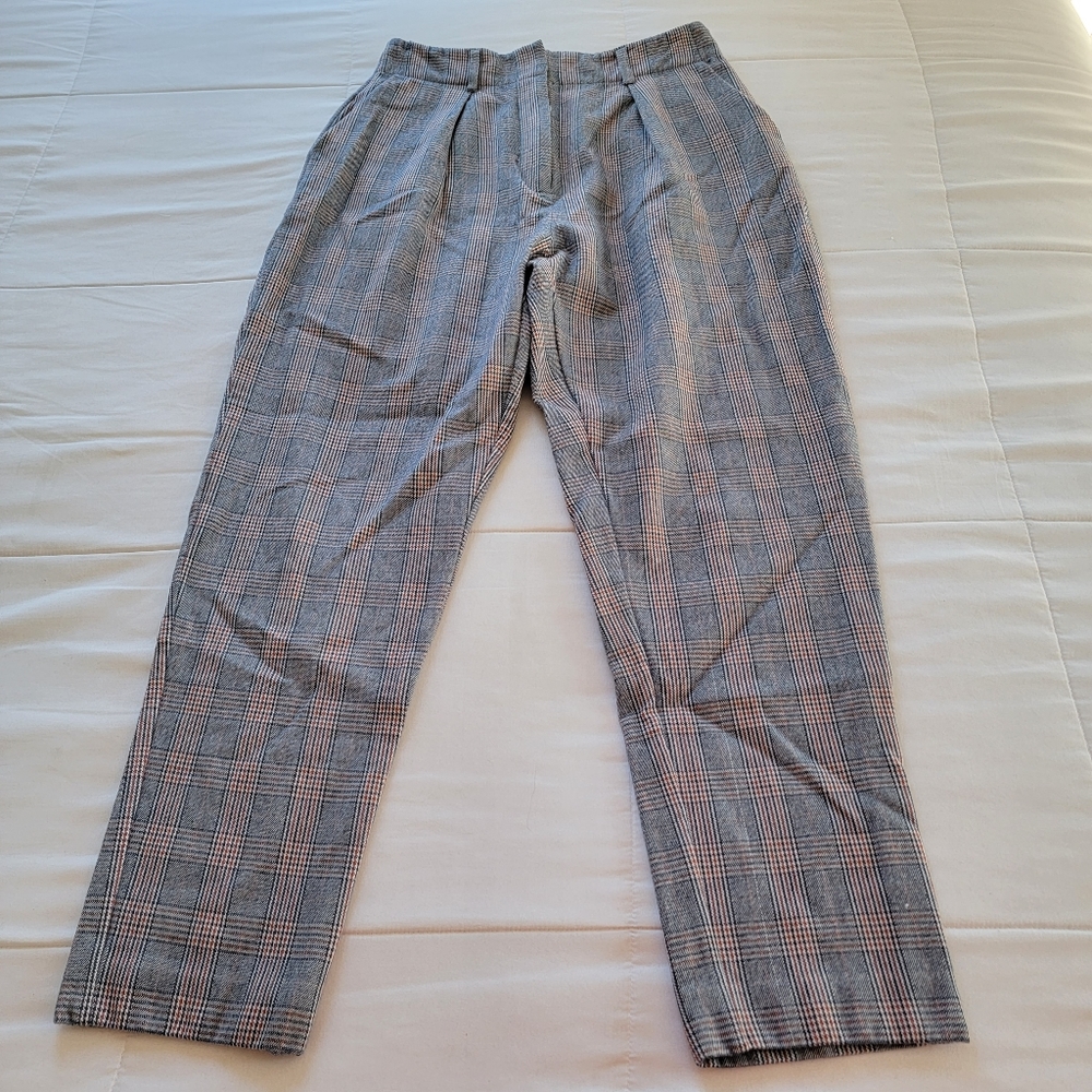 Equipment Multicolored Glen Check Plaid Warsaw Wool Blend Ankle Trouser Pants, 6